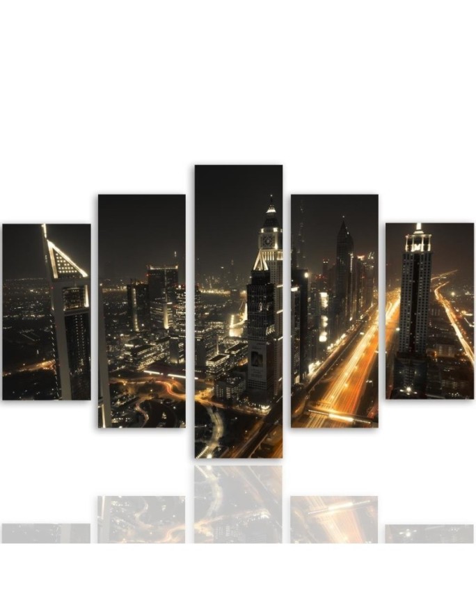 Canvas painting - Panorama of Dubai at night | FEEBY