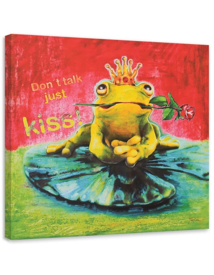 Canvas print - Frog on a leaf abstract. Buy now| | FEEBY