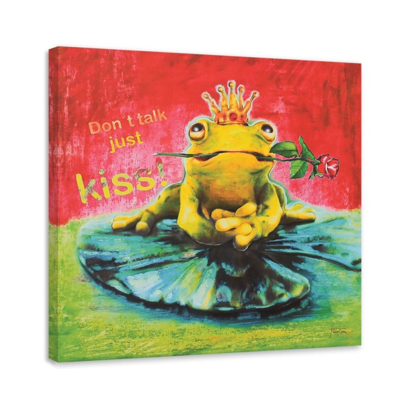 Canvas print - Frog on a leaf abstract. Buy now| | FEEBY