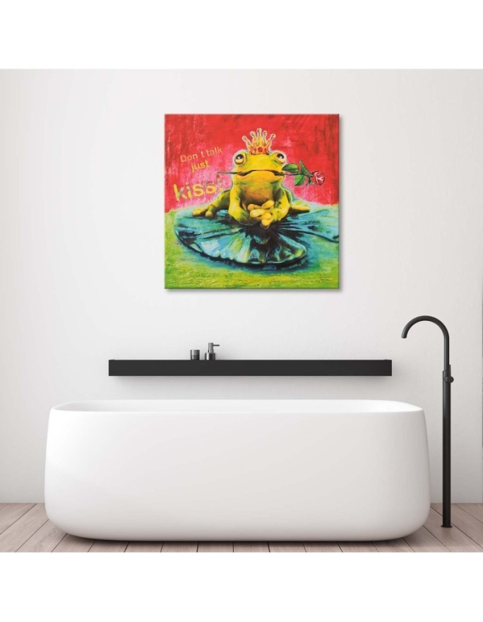 Canvas print - Frog on a leaf abstract. Buy now| | FEEBY