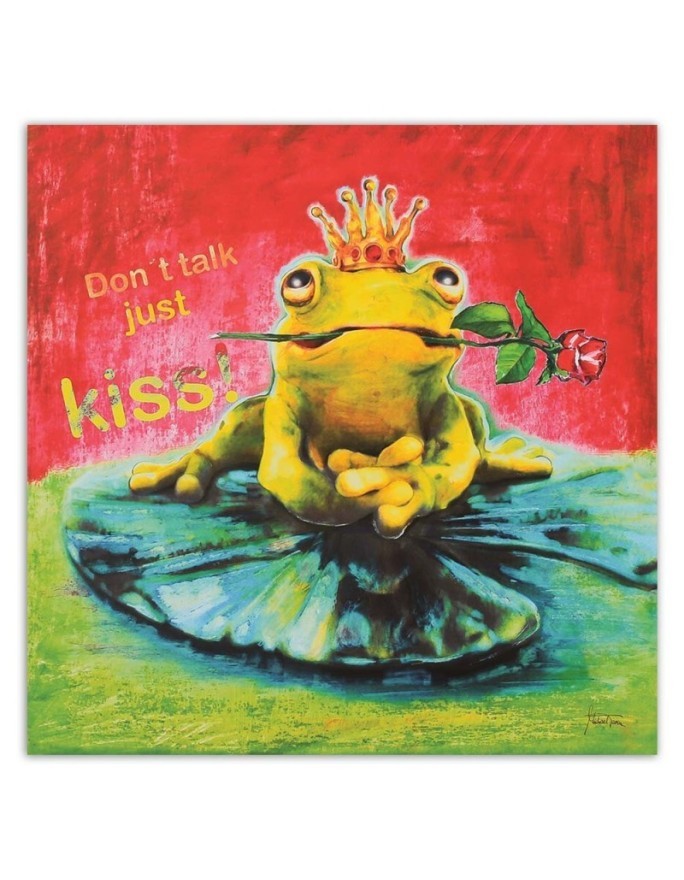 Canvas print - Frog on a leaf abstract. Buy now| | FEEBY