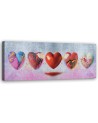 Canvas print - Hearts and love lettering on pink background | FEEBY