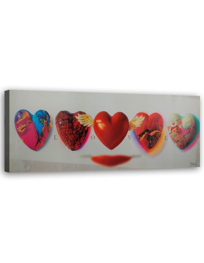 Canvas print - Hearts and love lettering on white background | FEEBY