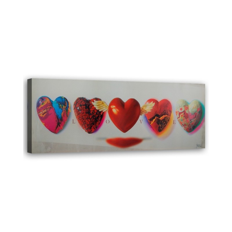 Canvas print - Hearts and love lettering on white background | FEEBY