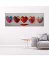 Canvas print - Hearts and love lettering on white background | FEEBY