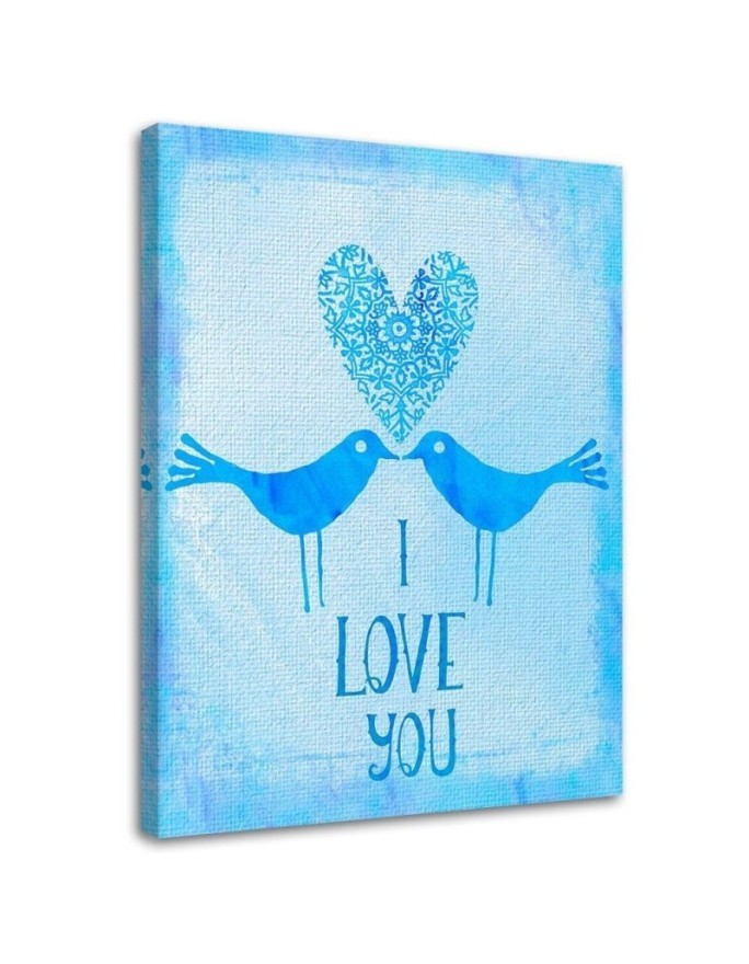 Canvas print - Two birds on a blue background | FEEBY