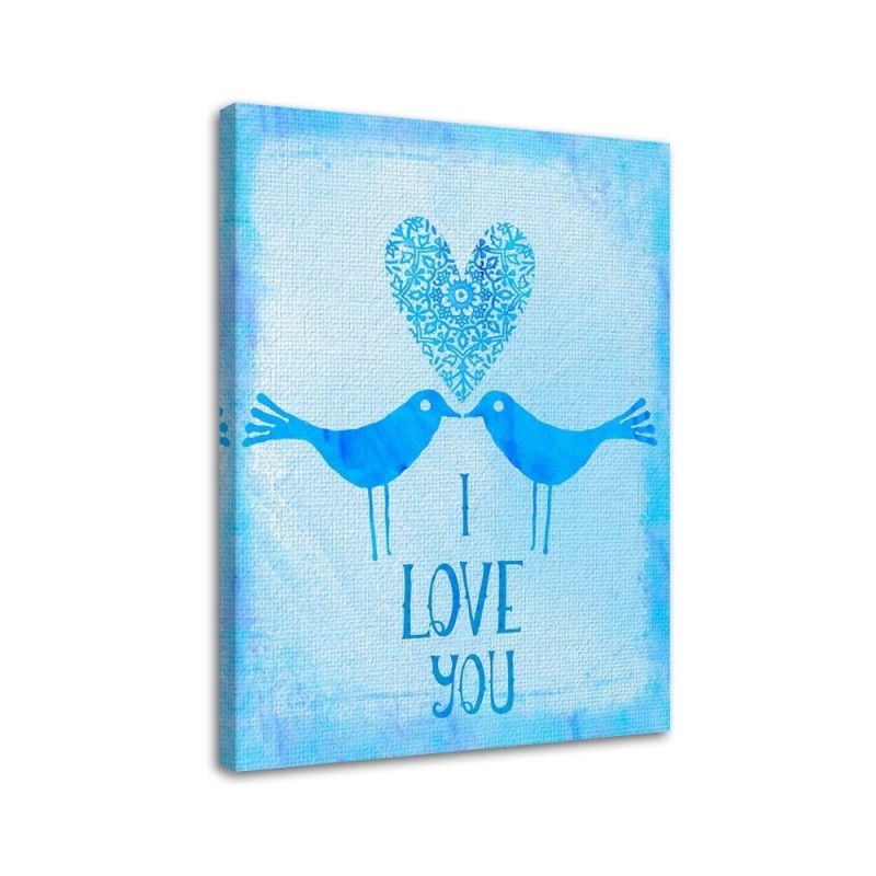 Canvas print - Two birds on a blue background | FEEBY