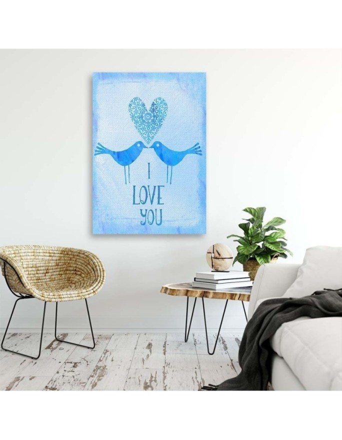 Canvas print - Two birds on a blue background | FEEBY