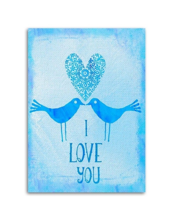 Canvas print - Two birds on a blue background | FEEBY