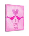 Abstract paintings - Two birds on a pink background | FEEBY