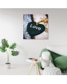 Abstract Canvas paintings - Heart wood lettering Love | FEEBY