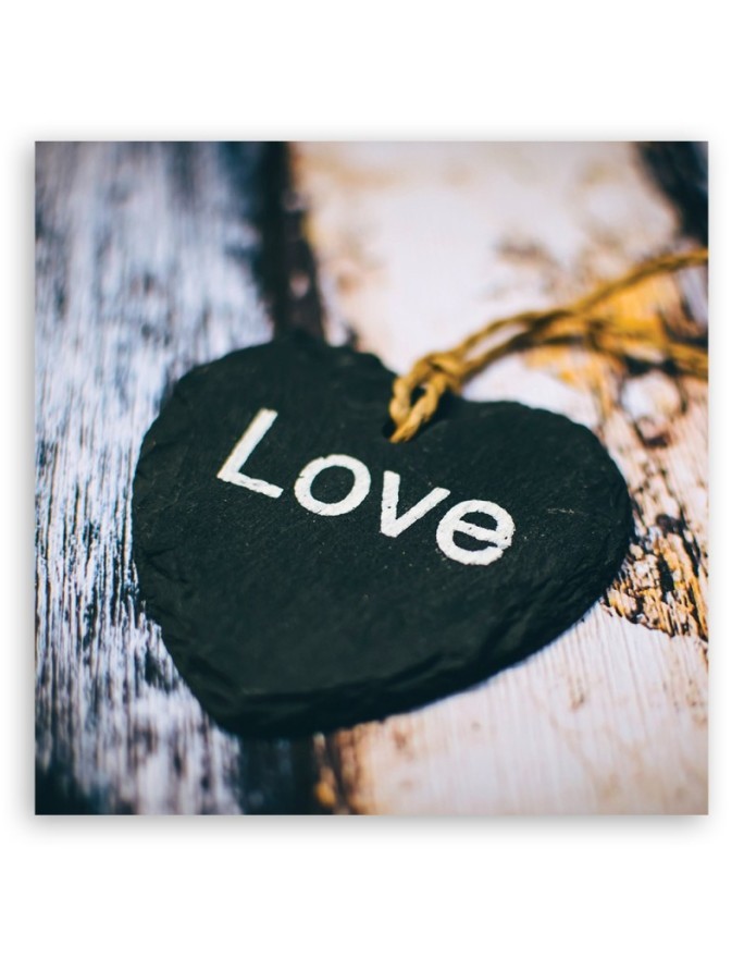 Abstract Canvas paintings - Heart wood lettering Love | FEEBY
