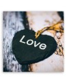 Abstract Canvas paintings - Heart wood lettering Love | FEEBY