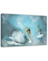 Decorative Canvas painting - Turquoise Swan and ballerina | FEEBY