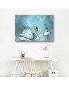 Decorative Canvas painting - Turquoise Swan and ballerina | FEEBY