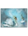Decorative Canvas painting - Turquoise Swan and ballerina | FEEBY