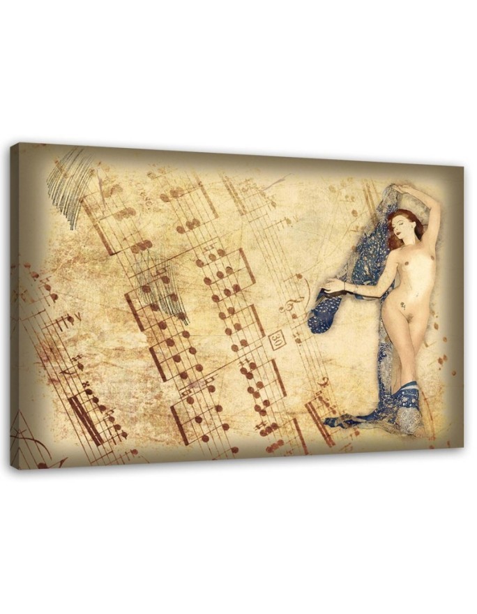 Naked woman and sheet music - Wall painting | FEEBY