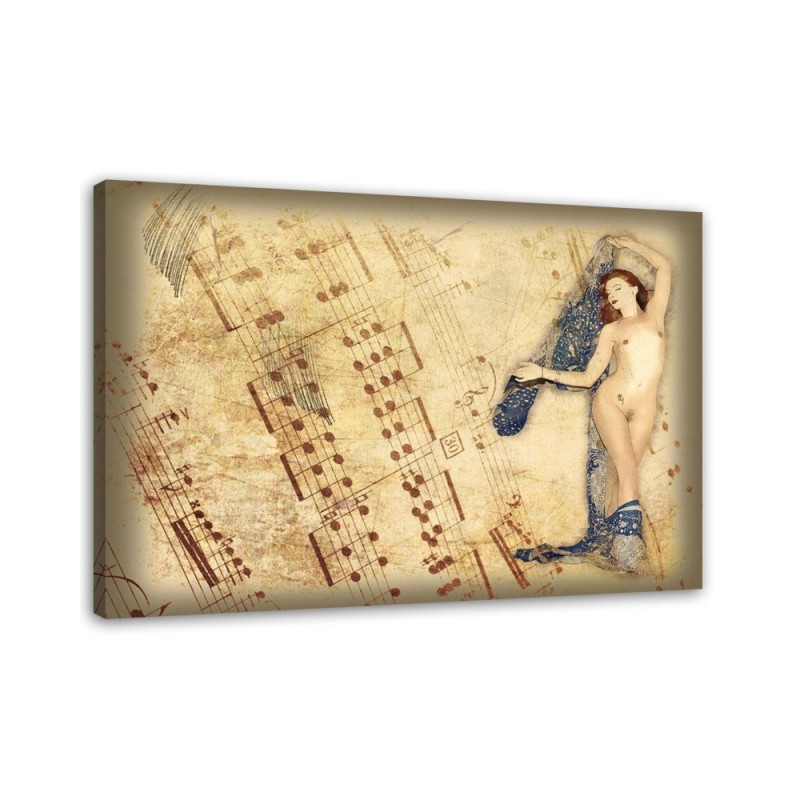 Naked woman and sheet music - Wall painting | FEEBY