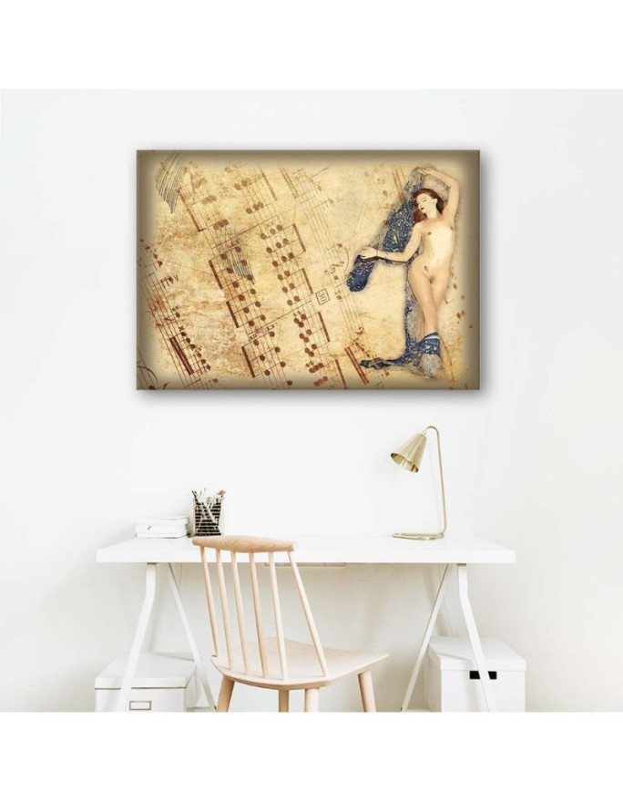 Naked woman and sheet music - Wall painting | FEEBY
