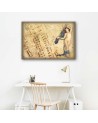 Naked woman and sheet music - Wall painting | FEEBY