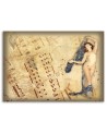 Naked woman and sheet music - Wall painting | FEEBY