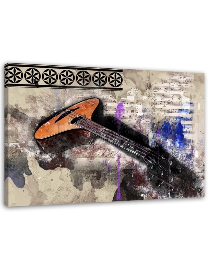 Guitar abstract vintage - Canvas wall art painting | FEEBY