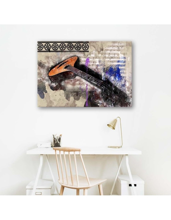 Guitar abstract vintage - Canvas wall art painting | FEEBY