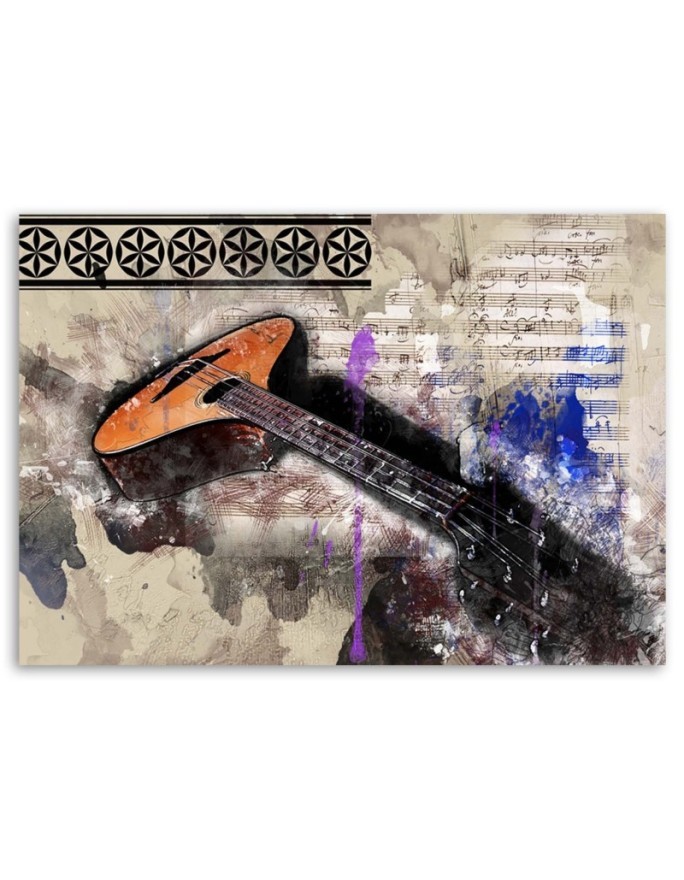 Guitar abstract vintage - Canvas wall art painting | FEEBY