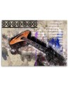 Guitar abstract vintage - Canvas wall art painting | FEEBY
