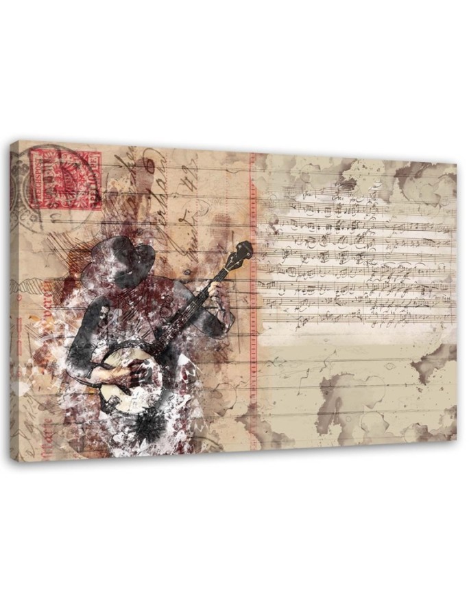 Abstract retro musician - Canvas wall art painting | FEEBY