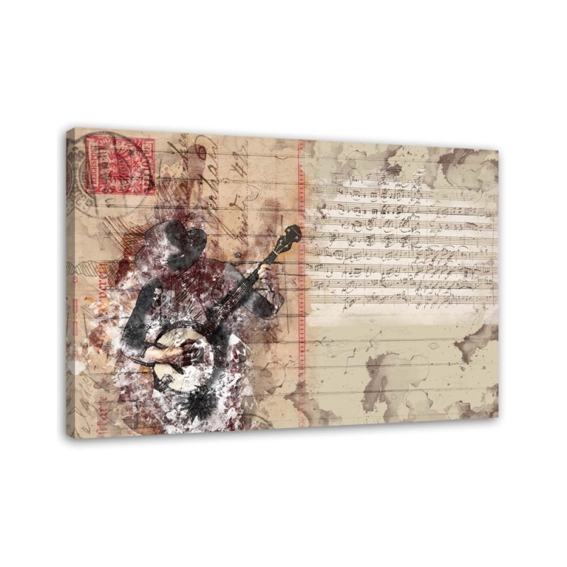 Abstract retro musician - Canvas wall art painting | FEEBY