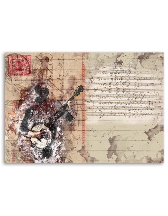 Abstract retro musician - Canvas wall art painting | FEEBY