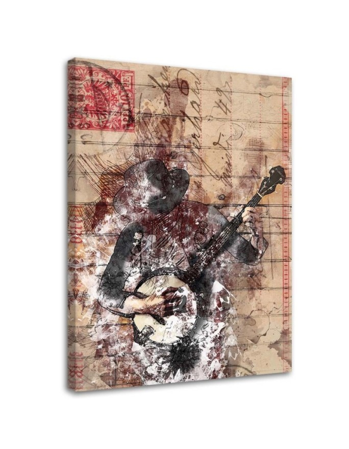 Retro Canvas paintings - Vintage guitarist | FEEBY