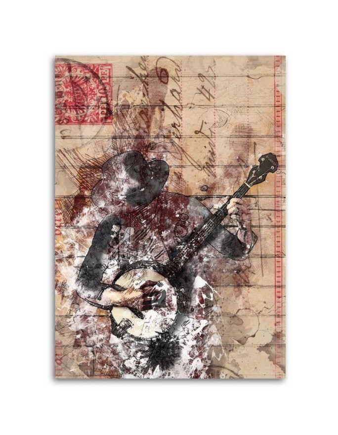 Retro Canvas paintings - Vintage guitarist | FEEBY