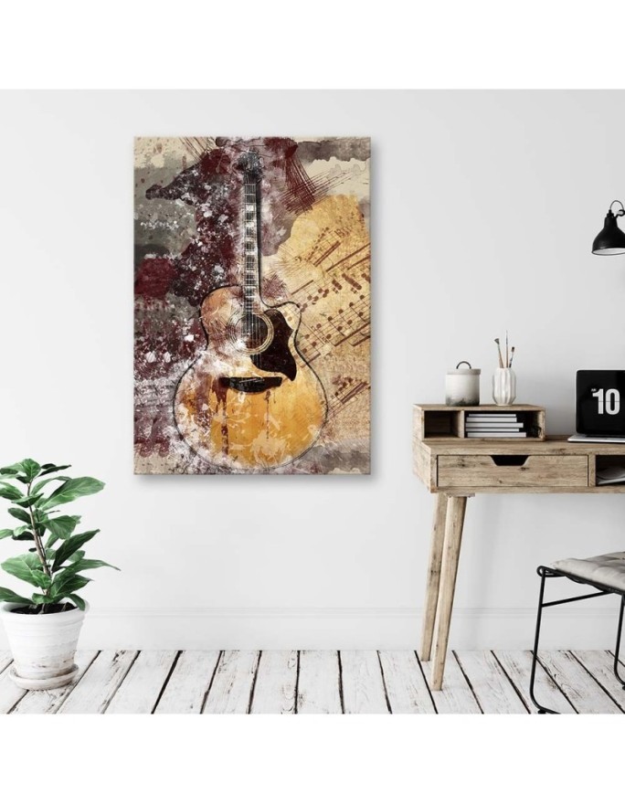Retro style paintings - Pastel guitar. Buy now|| FEEBY
