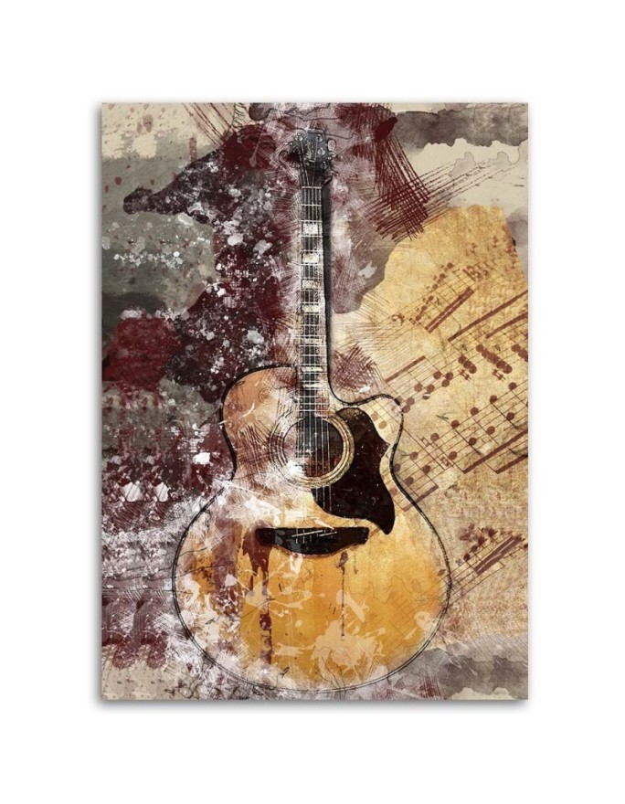 Retro style paintings - Pastel guitar. Buy now|| FEEBY