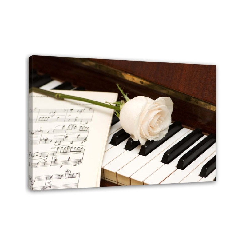 Retro style Canvas prints - Rose on a piano | FEEBY