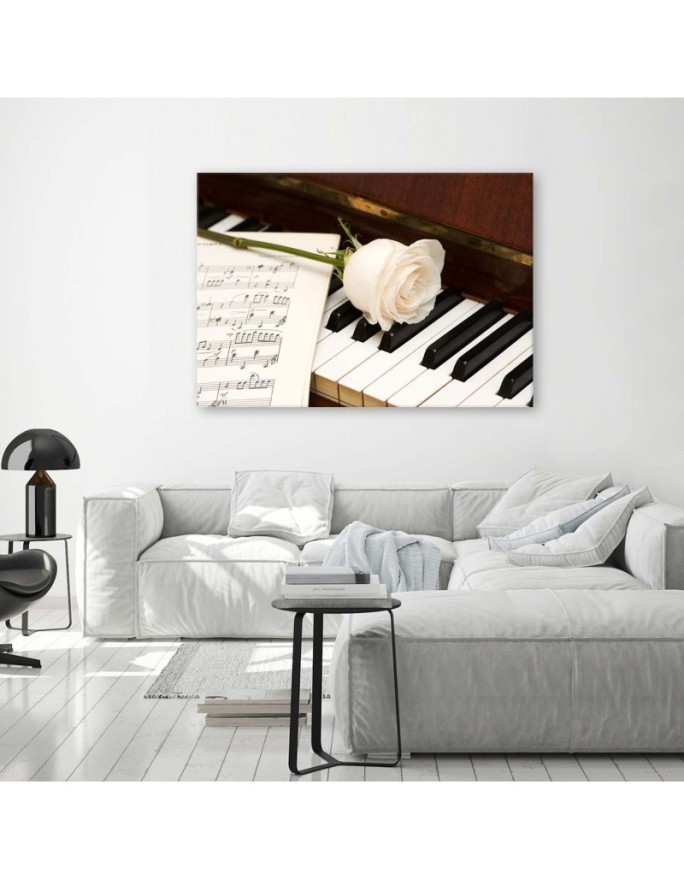 Retro style Canvas prints - Rose on a piano | FEEBY