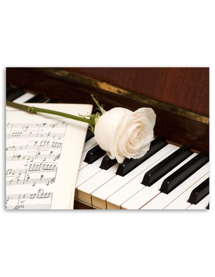 Retro style Canvas prints - Rose on a piano | FEEBY