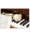 Retro style Canvas prints - Rose on a piano | FEEBY