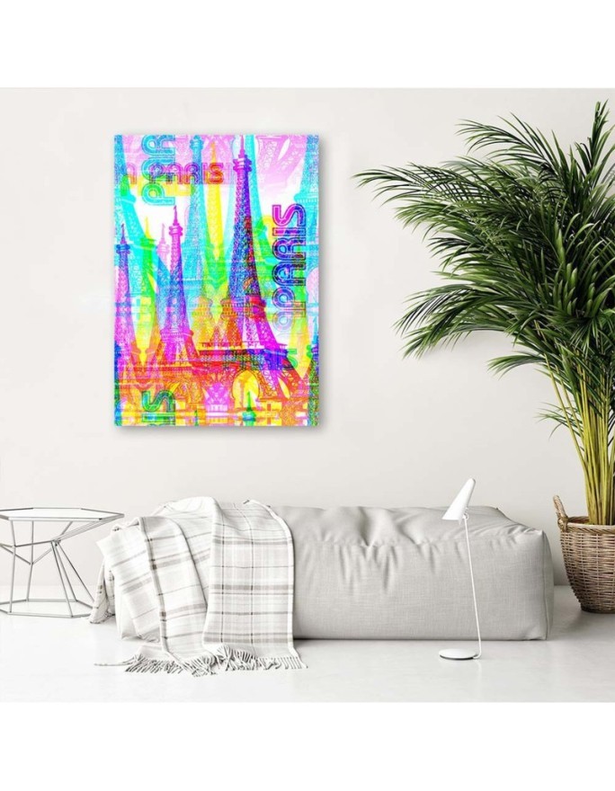 Stylish Canvas painting for living room - Neon Paris. Buy now| | FEEBY