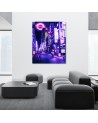 Modern Canvas paintings for wall - Snow among neon lights | FEEBY