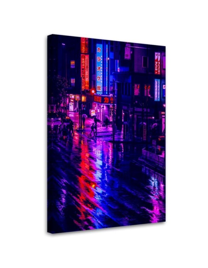 A rainy day in Tokyo - Modern Canvas paintings for wall | FEEBY