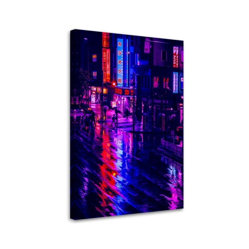 A rainy day in Tokyo - Modern Canvas paintings for wall | FEEBY