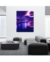 Planet over the bridge - Modern paintings for the living room | FEEBY