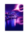 Planet over the bridge - Modern paintings for the living room | FEEBY