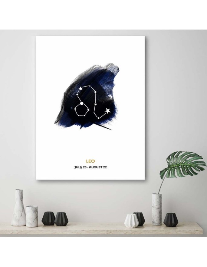 Zodiac sign Leo - Modern Canvas painting for the wall | FEEBY