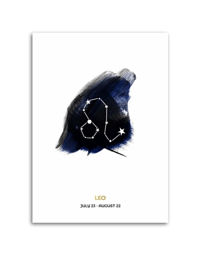 Zodiac sign Leo - Modern Canvas painting for the wall | FEEBY