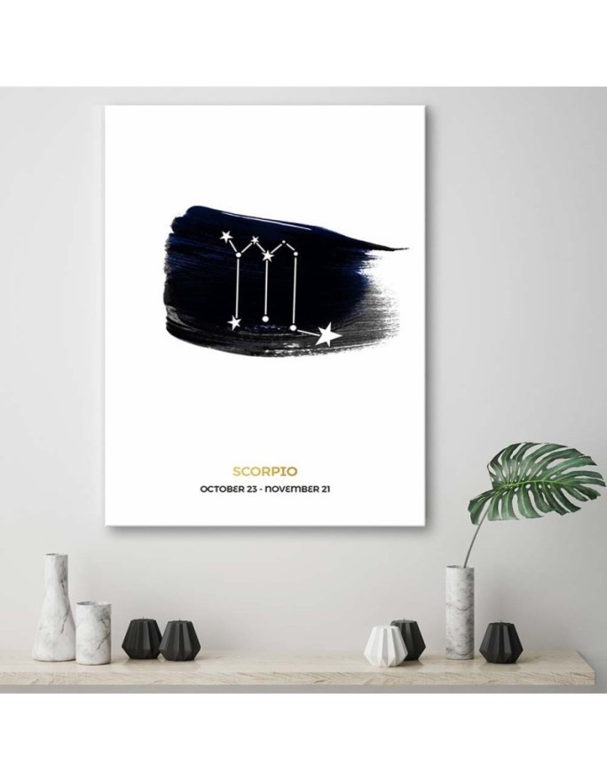 Fashionable Canvas prints for the living room - Zodiac sign Scorpio | FEEBY