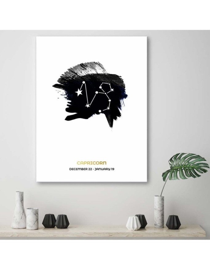 Fashionable Canvas prints for the living room - Zodiac sign Capricorn | FEEBY